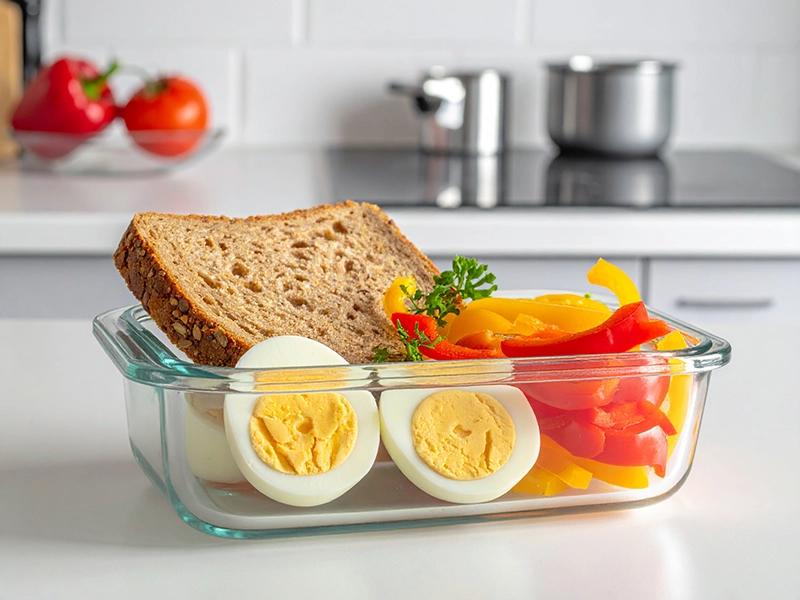 Proteinreiches Frühstück mit Vollkornbrot