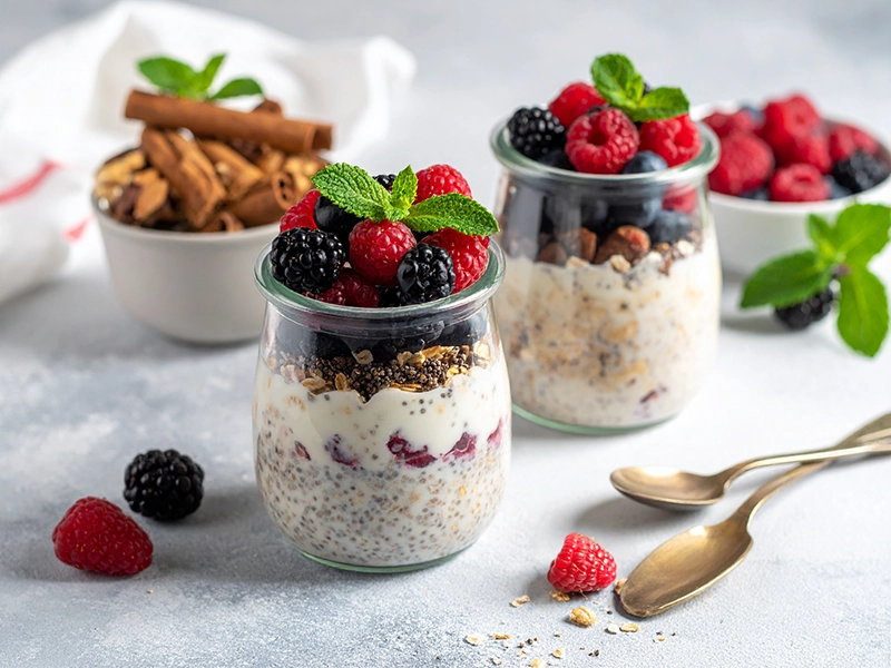 Meal Prep Frühstück Protein Overnight-Oats